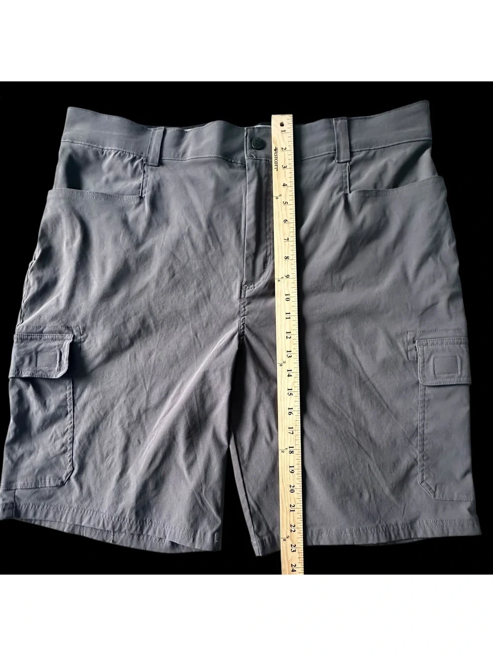 Orvis Men’s Cargo Shorts Gray Nylon Stretch Outdoor Hiking Fishing Size 40